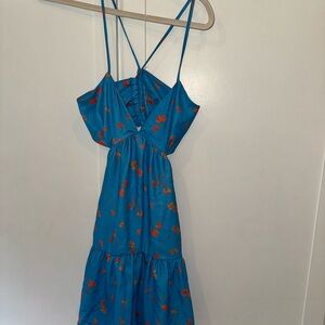 ASOS Floral Blue and Orange Women's Dress